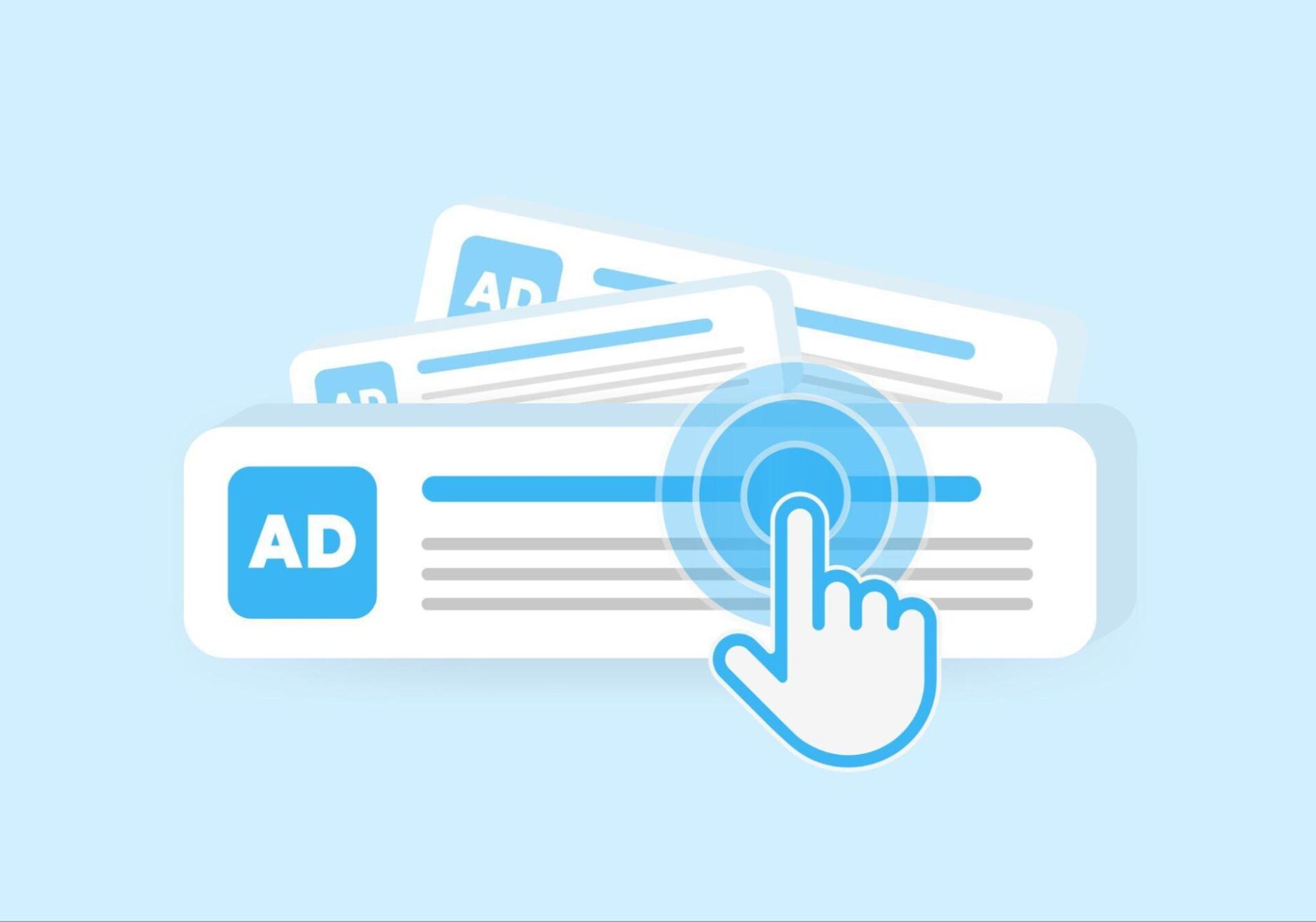 Retargeting Campaigns to Re-Engage Interested Leads Graphic of a hand cursor clicking on an online ad banner.